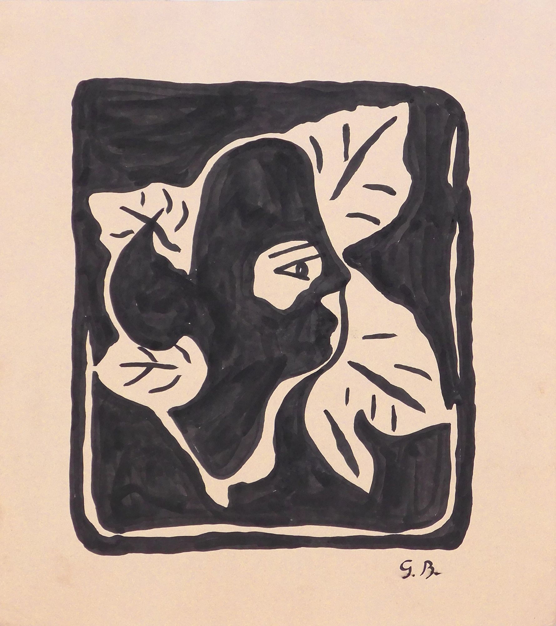 Georges Braque | Visage d'une femme et feuilles | MutualArt