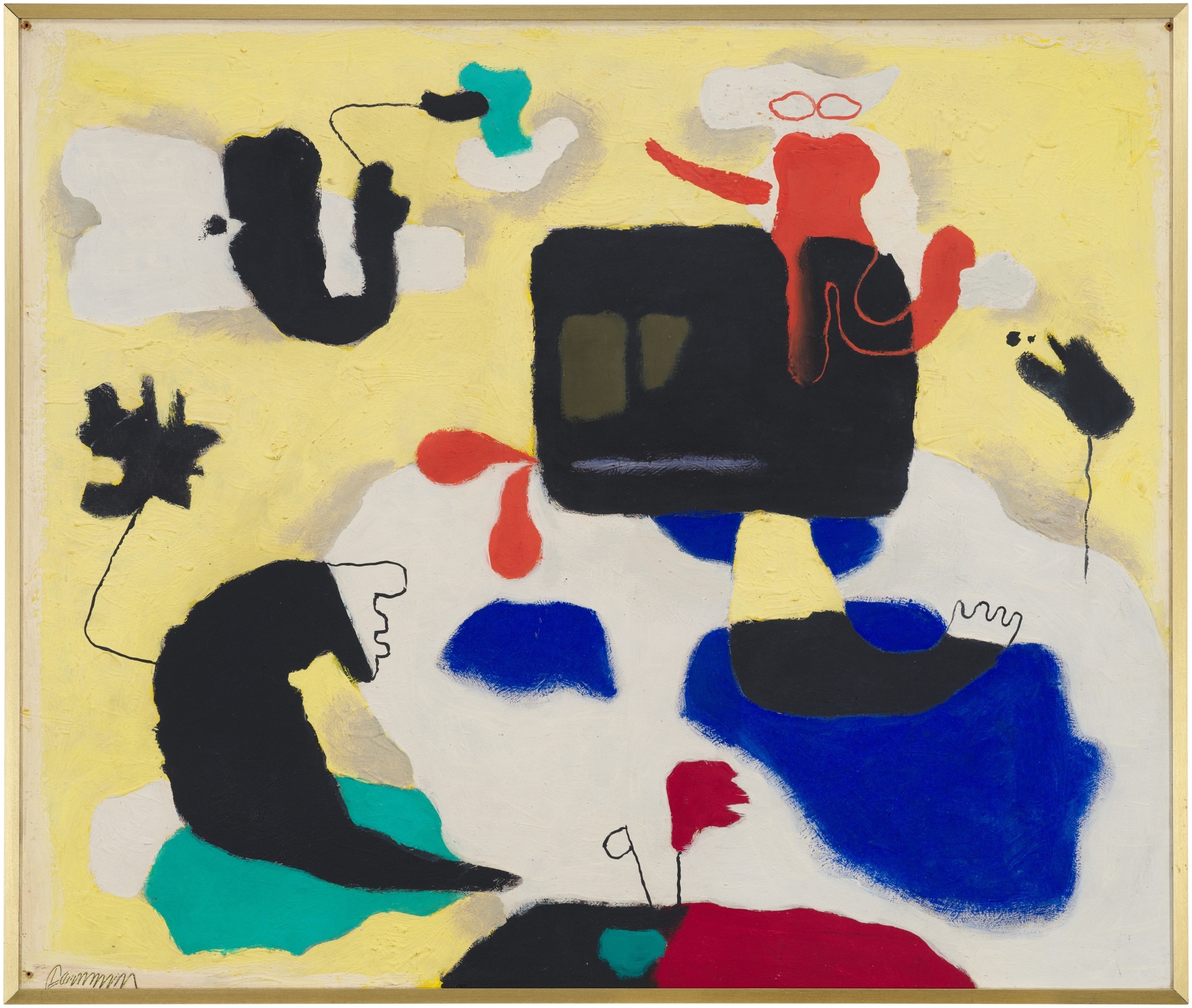 Artwork by Willi Baumeister, Moby Dick, Made of oil and synthetic resin on masonite