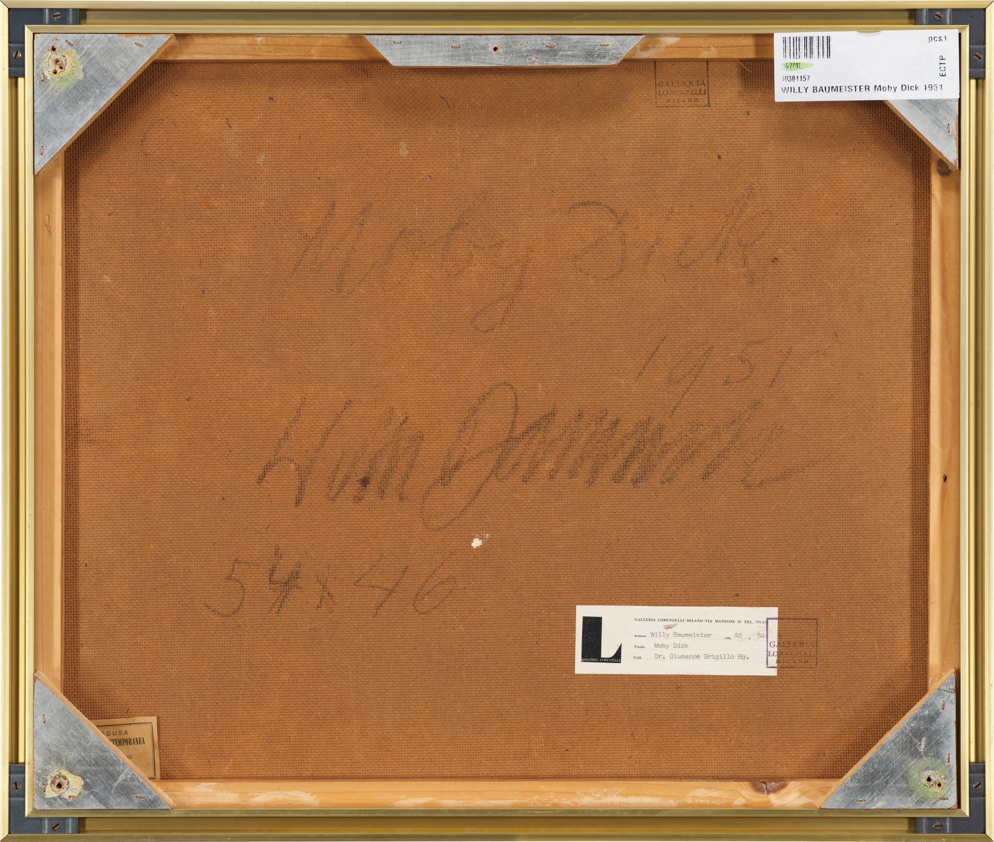 Artwork by Willi Baumeister, Moby Dick, Made of oil and synthetic resin on masonite