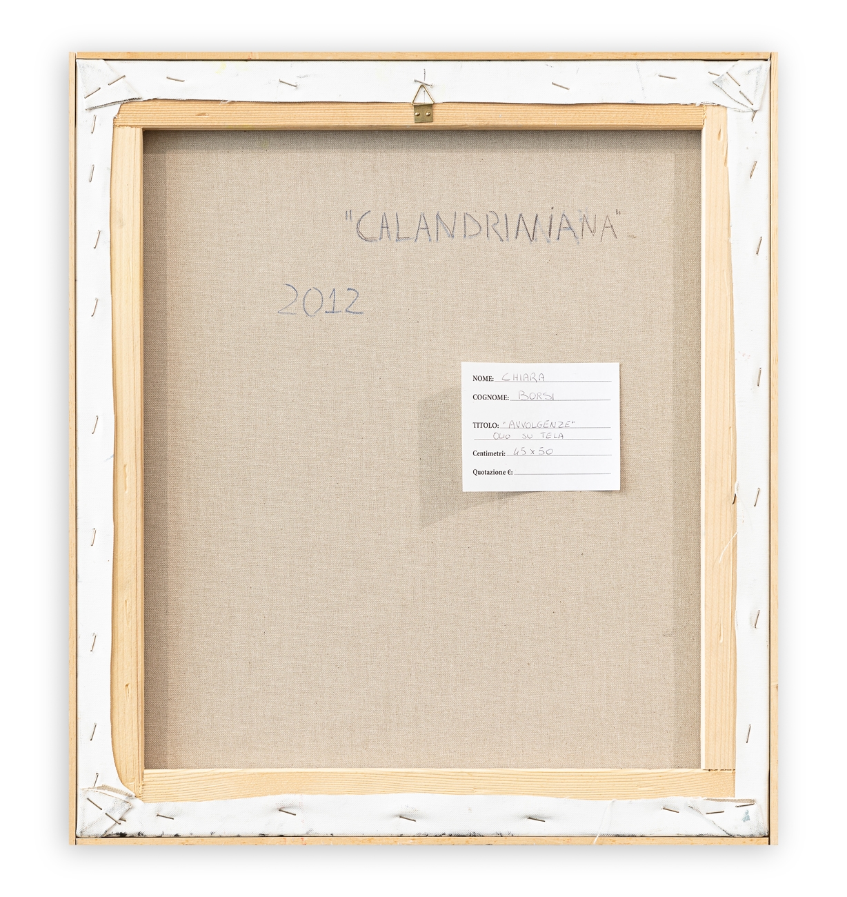 Artwork by Chiara Borsi, Calandriniana (Avvolgenze, Made of oil on canvas