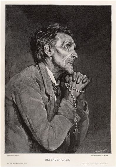 Jean Andre Rixens | Praying Old Man (1887) | MutualArt