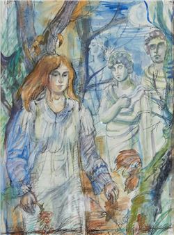 In the garden by the statues - Anne Bulitis