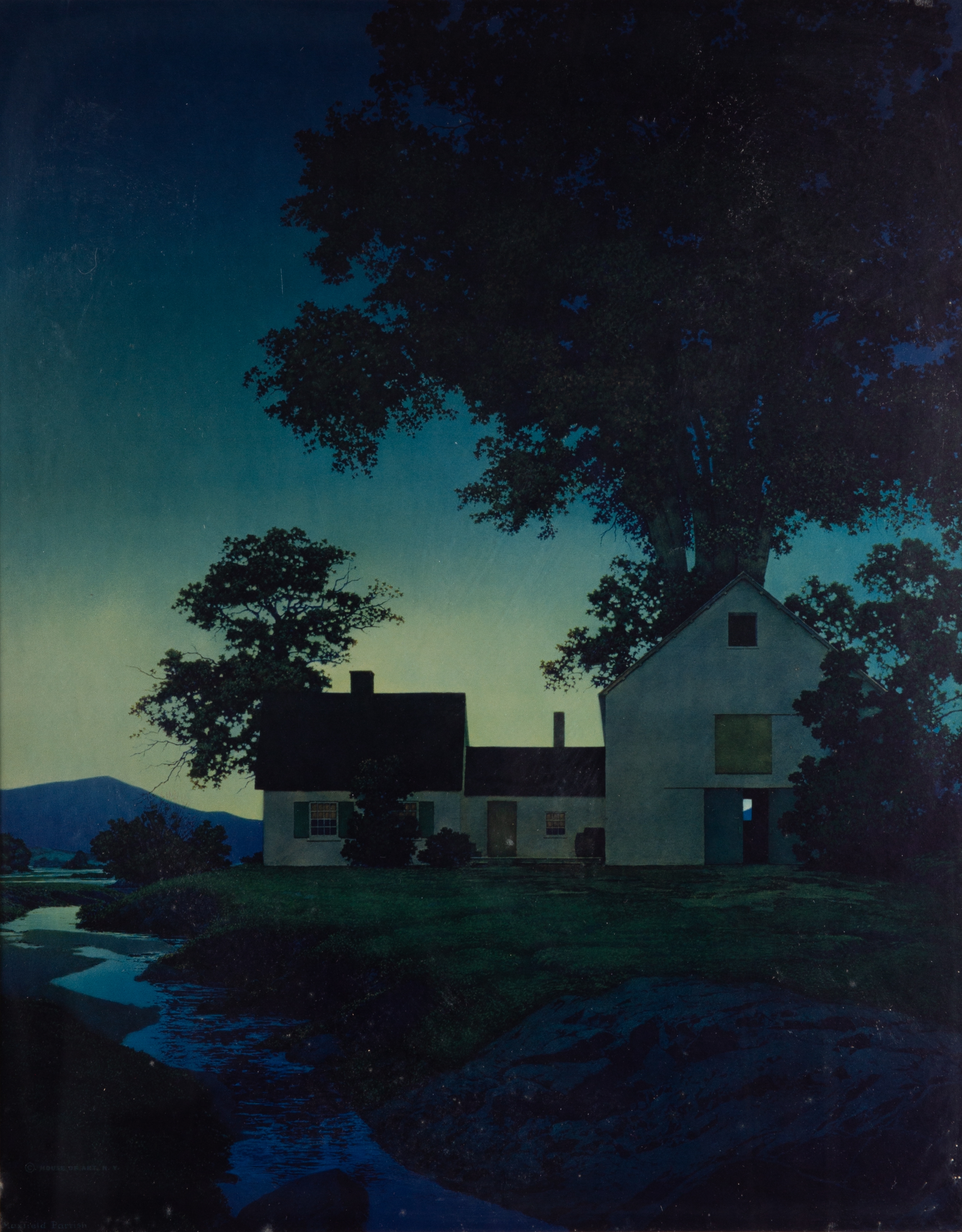 Artwork by Maxfield Parrish, MAXFIELD PARRISH TWILIGHT PRINT, Made of glass