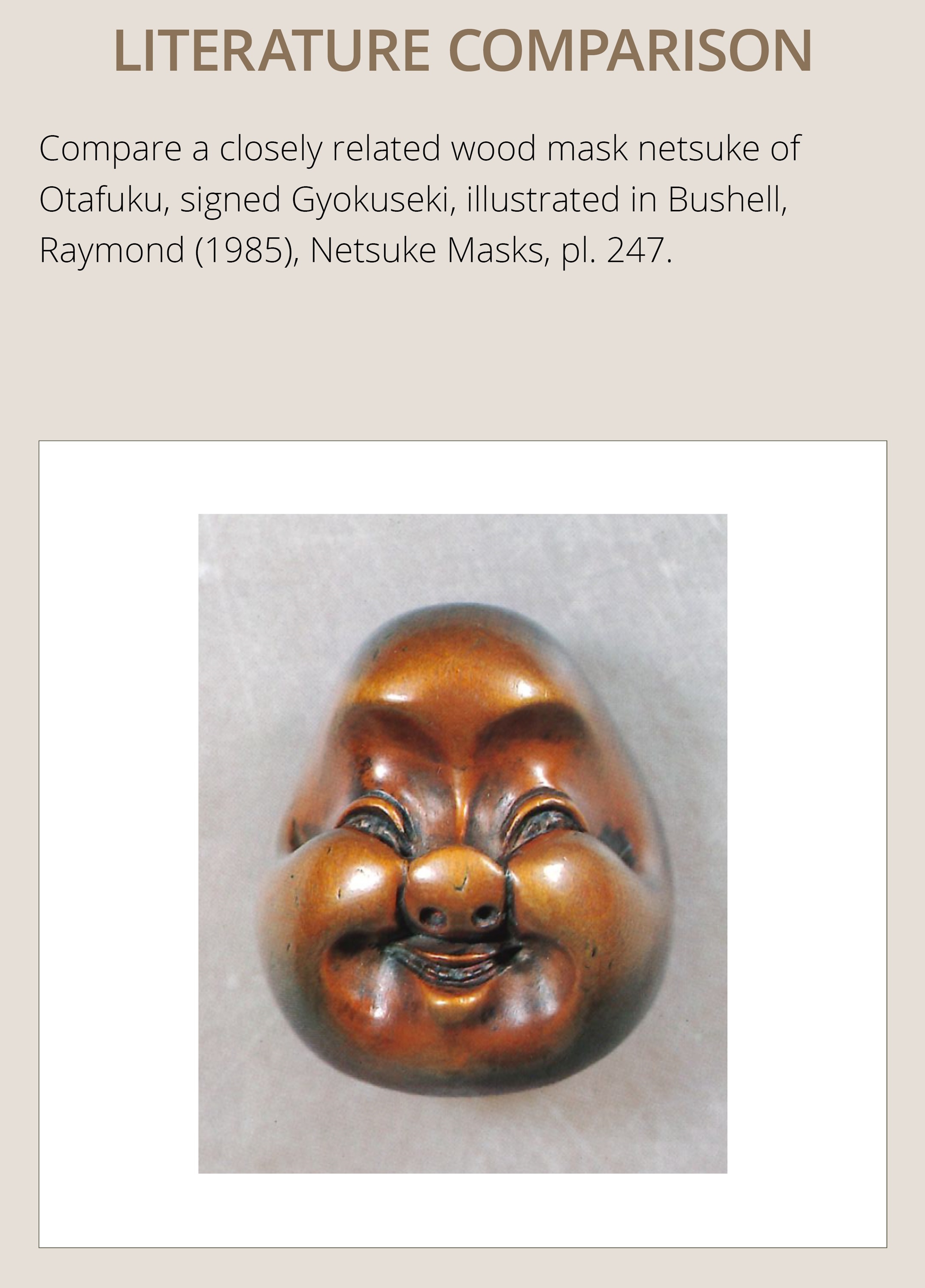 Deme Joman | DEME JOMAN: A WOOD MASK NETSUKE OF OTAFUKU (10th Century ...