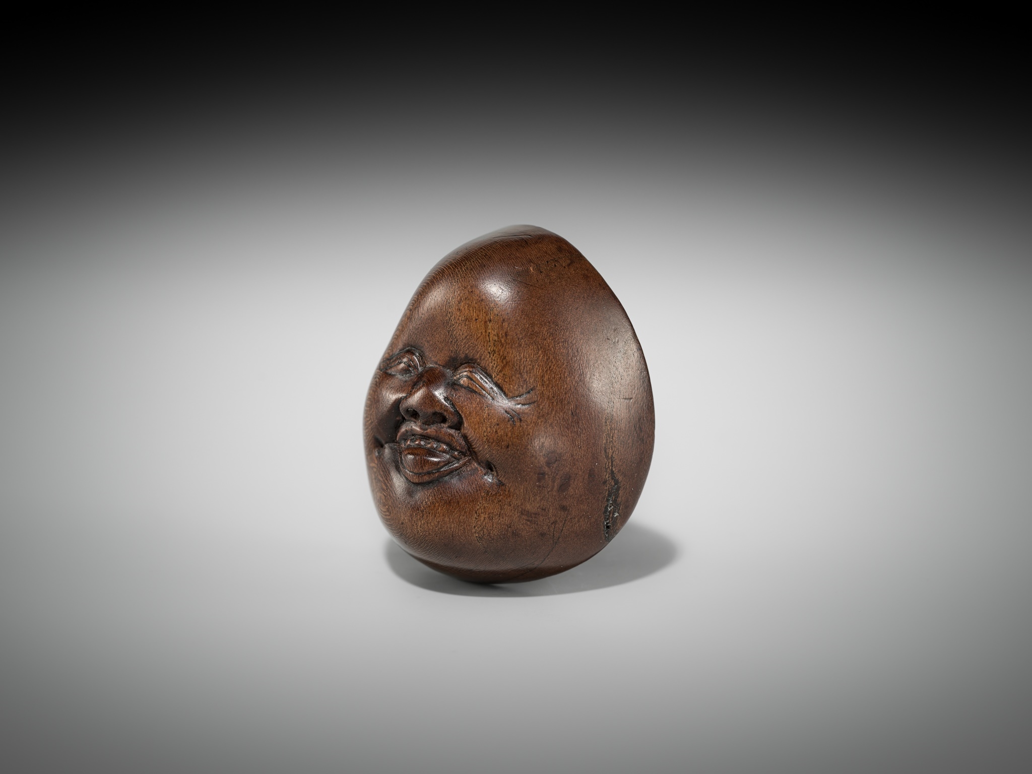 Deme Joman | DEME JOMAN: A WOOD MASK NETSUKE OF OTAFUKU (10th Century ...