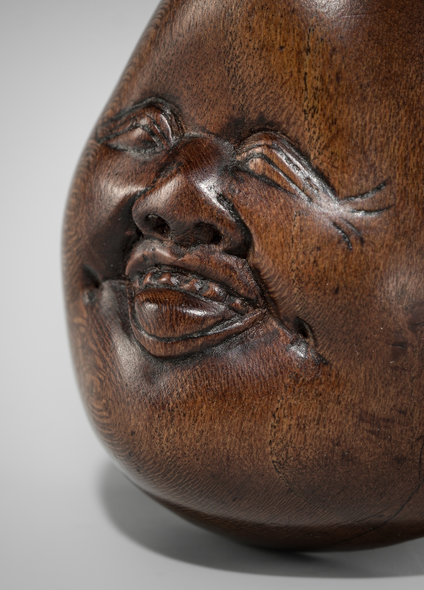 Deme Joman | DEME JOMAN: A WOOD MASK NETSUKE OF OTAFUKU (10th Century ...