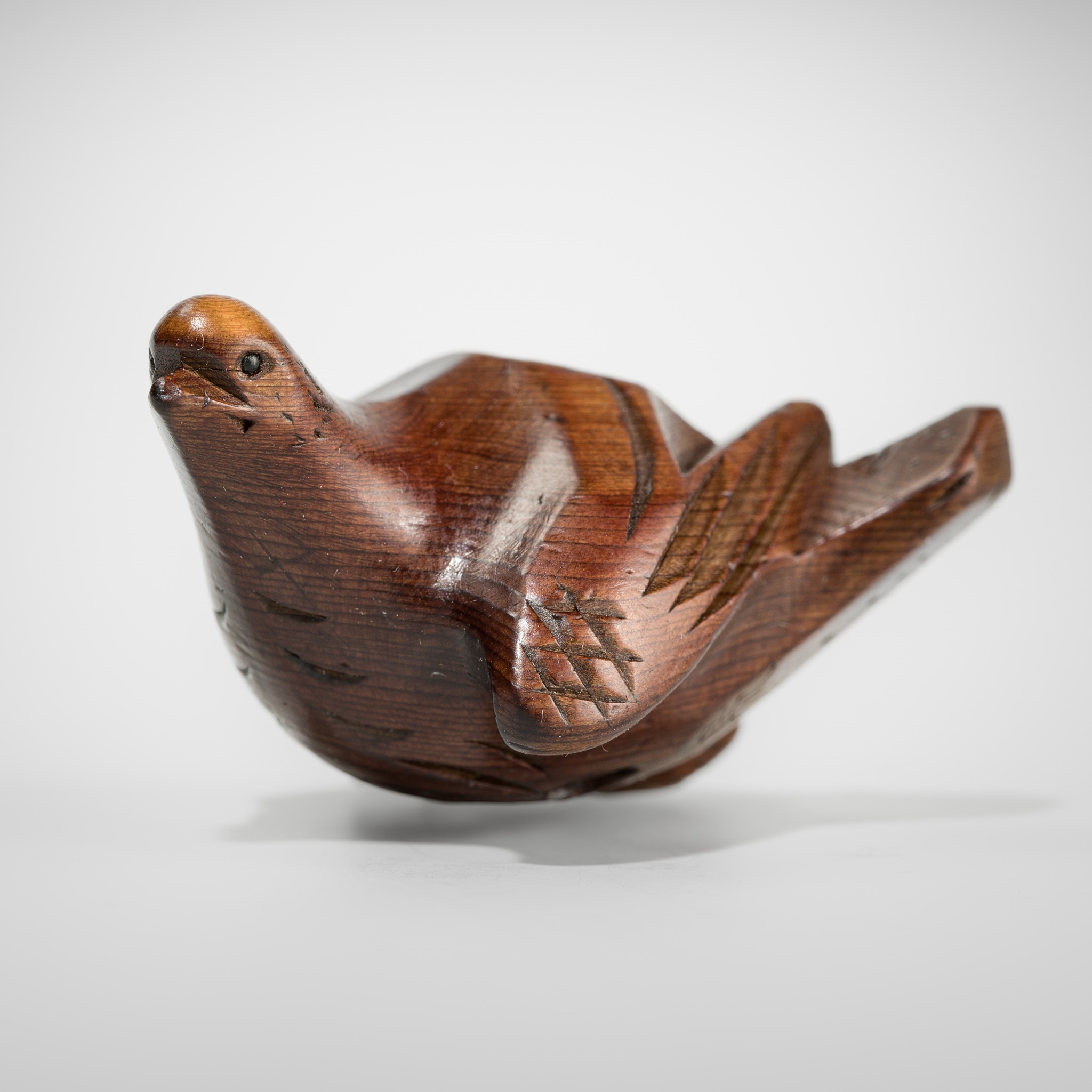 Tsuda Sukesada | SUKESADA: AN ITTOBORI WOOD NETSUKE OF A BIRD (Early ...