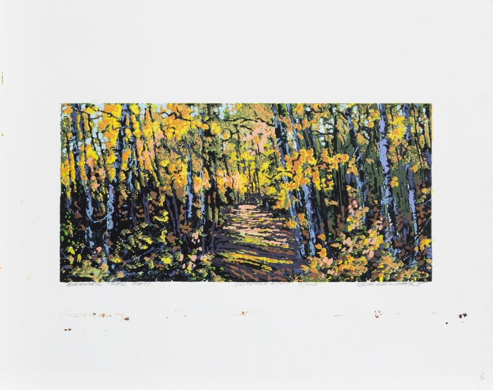 Artwork by Eltje Degenhart, Beaver Trail, Fall, Made of Limited edition serigraph on heavy card stock