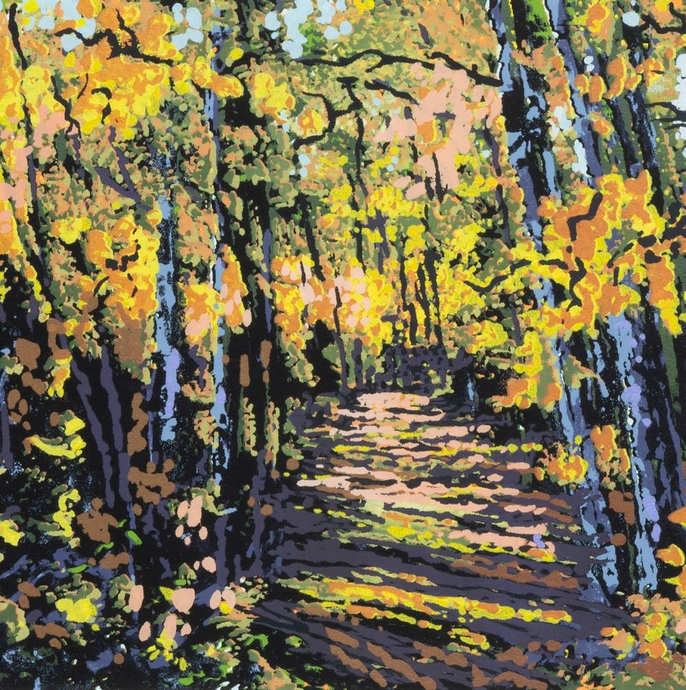 Artwork by Eltje Degenhart, Beaver Trail, Fall, Made of Limited edition serigraph on heavy card stock