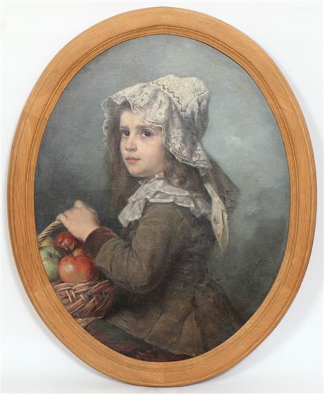 Bildnis eines Mädchens mit Apfelkorb by Emilia Dukszyńska-Dukszta, 1887