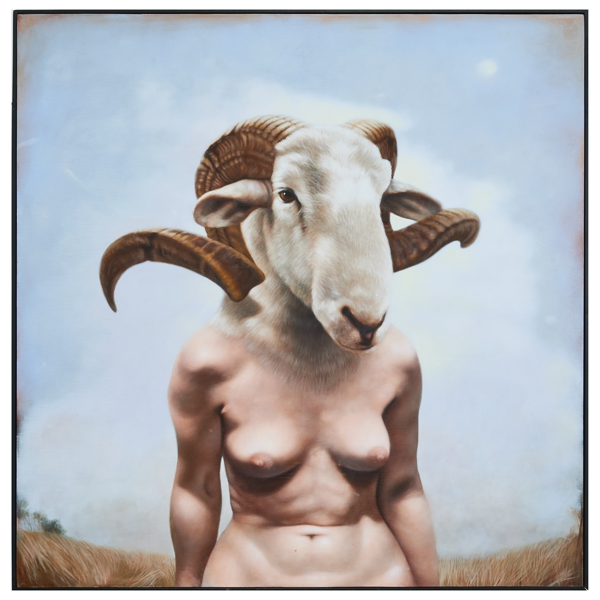 Artwork by Francesca Sundsten, Monster Sheephead, Made of oil on board