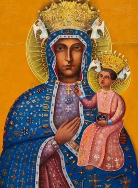 Artwork by Leopold Swider, Our Lady of Czestochowa, Leopold Swider, Made of Oil on canvas board