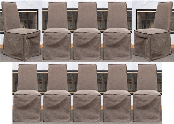 Set Of Ten Lillian August Slip Covered Dining Chairs - Lillian August