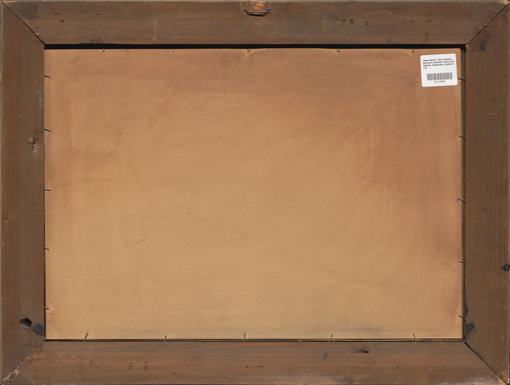 Artwork by Otakar Sedloň, Park s jezírkem, Made of Oil on canvas