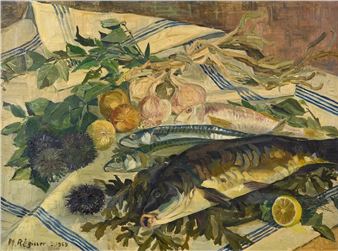 Still life with fish - M. Regisser