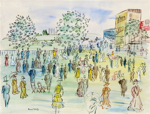 ラウル・デュフィ　LE CHAMP DE COURSES A ASCOT Raoul Dufy | Le Champs de courses à Ascot (Circa 1935) | MutualArt