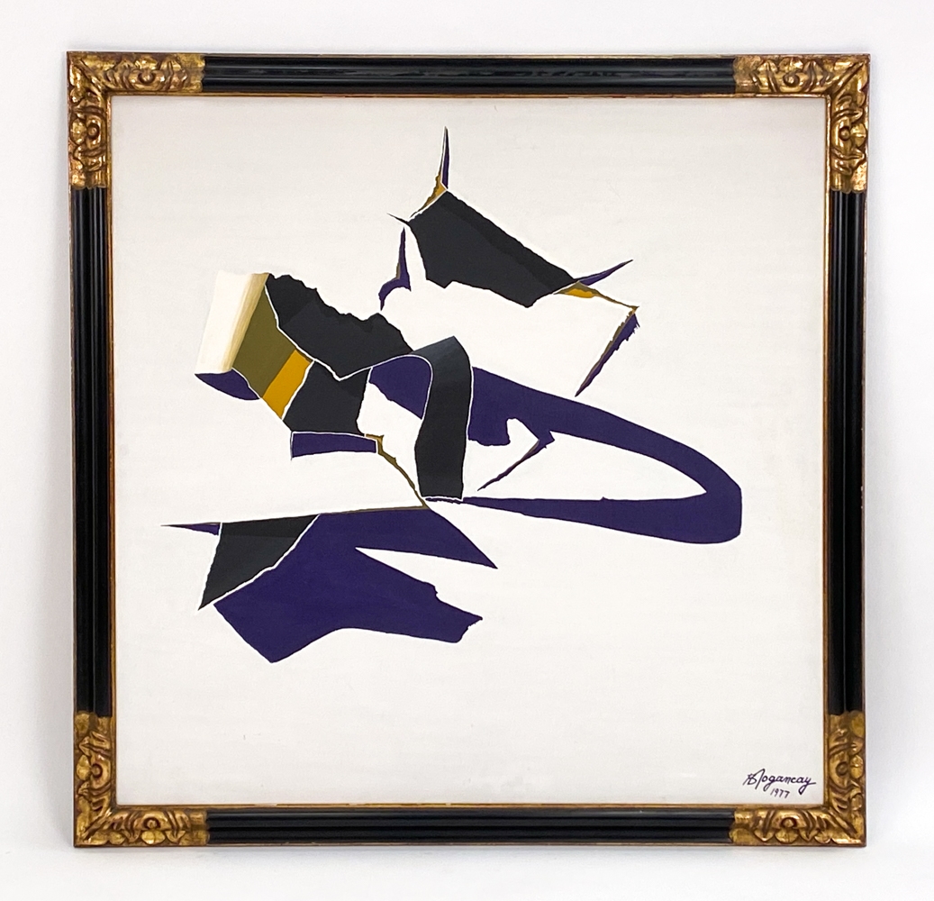 Artwork by Burhan Doğançay, BURHAN DOGANCAY (1929-2013) ABSTRACT COMPOSITION, Made of blue, Gouache on canvas