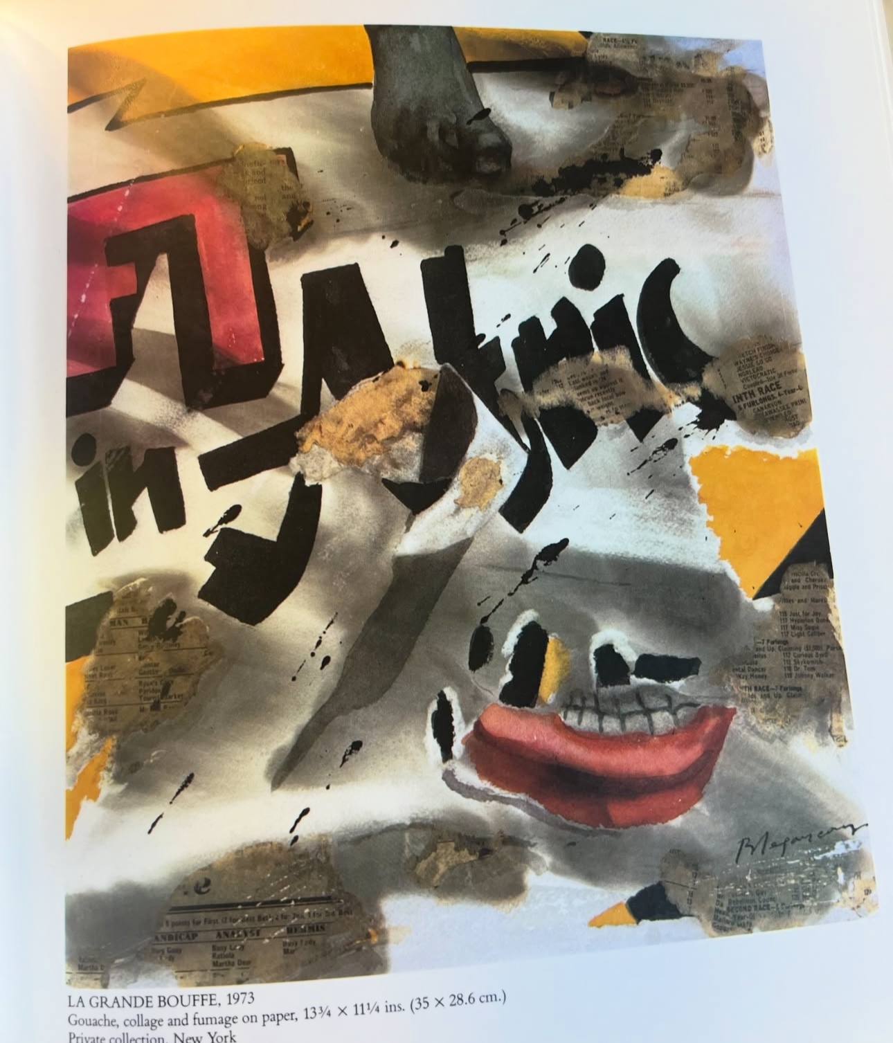 Artwork by Burhan Doğançay, BURHAN DOGANCAY (1929-2013) ABSTRACT COLLAGE, Made of newspaper with the use of fumage to create a smoky texture/look. Gouache, collage, and fumage on paper