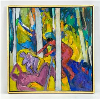 EDWIN PERRY DOUGLAS (B.1935) ABSTRACT O/C PAINTING - Edwin Perry Douglas