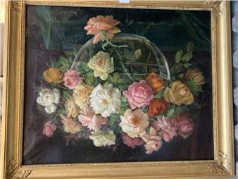 Bouquet of roses in a vase - Manuel Matoses