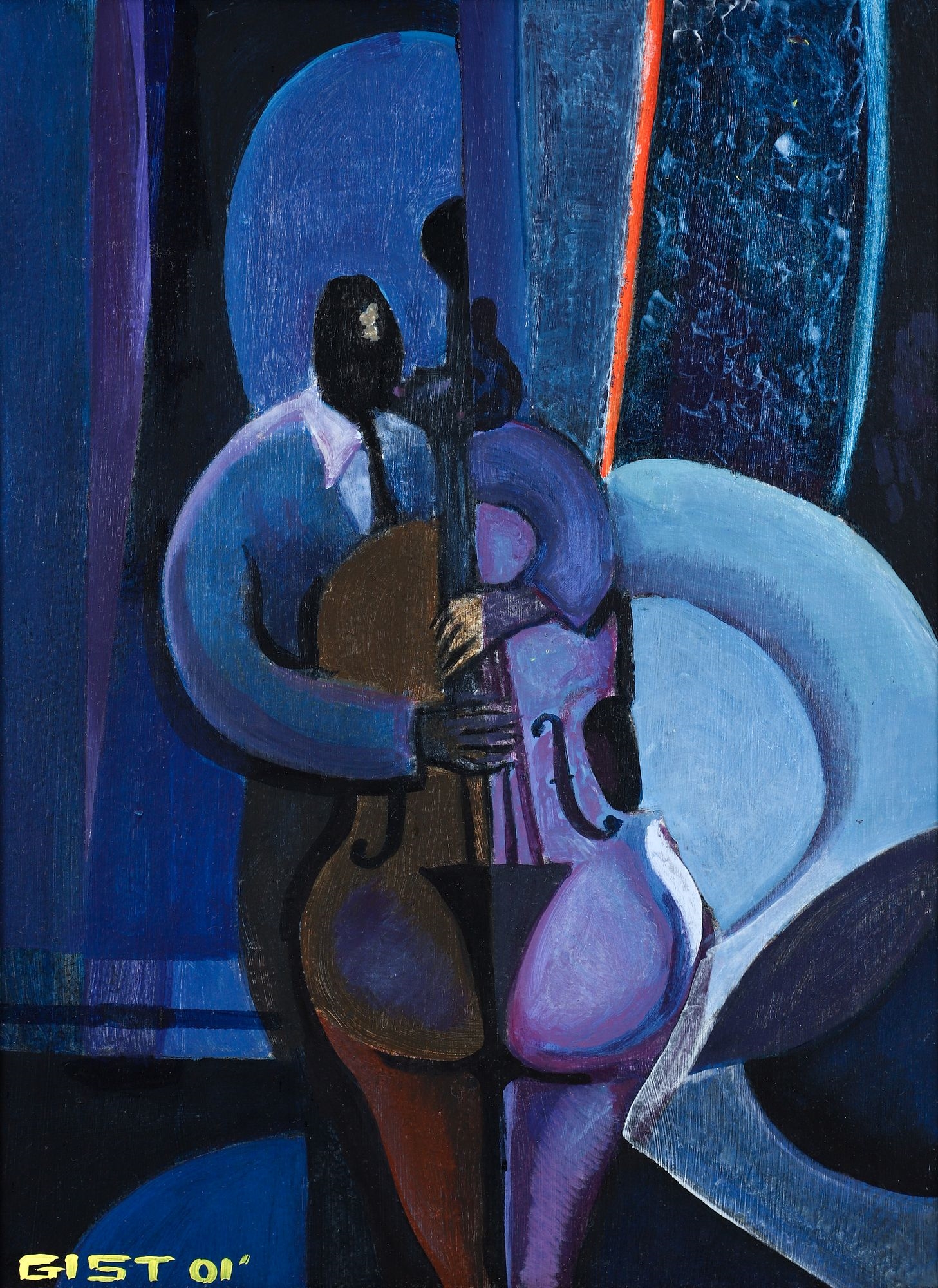 George Gist | George Gist Stand up Bass Player Acrylic on Board 2001 ...