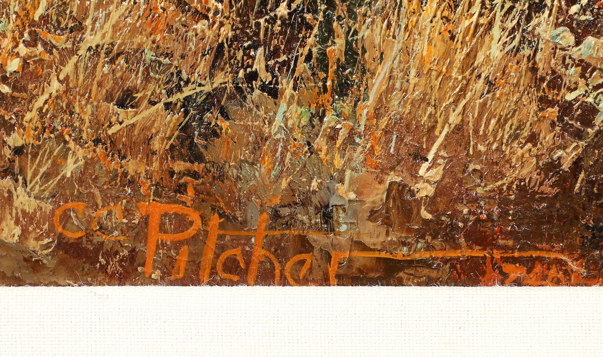 Artwork by Charles Pitcher, Charles Pitcher The Cove 1975 Oil on Wood Panel, Made of oil on wood panel