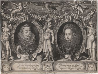 Allegorisches Doppelportrait von Kaiser Matthias und seiner Frau Anna von Österreich - Gabriel Weyer