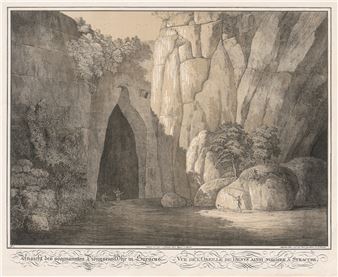 Therons Grabmal; Ansicht des sogenannten Dionysens Ohr in Syracus - Friedrich von Gärtner