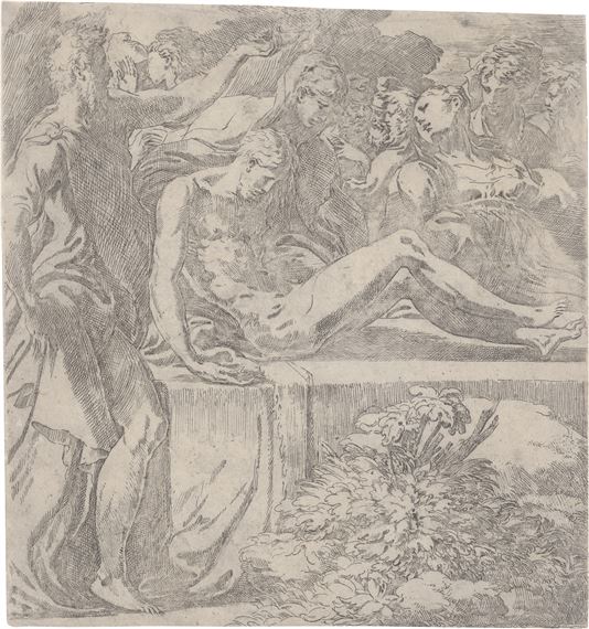 Die Grablegung (zweite Fassung) by Parmigianino, Um 1530