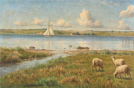 Coastal landscape with grassing sheep - Axel Birkhammer
