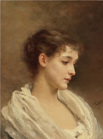 油絵 Gustave Jean Jacquet_想いの喪失 ma2729