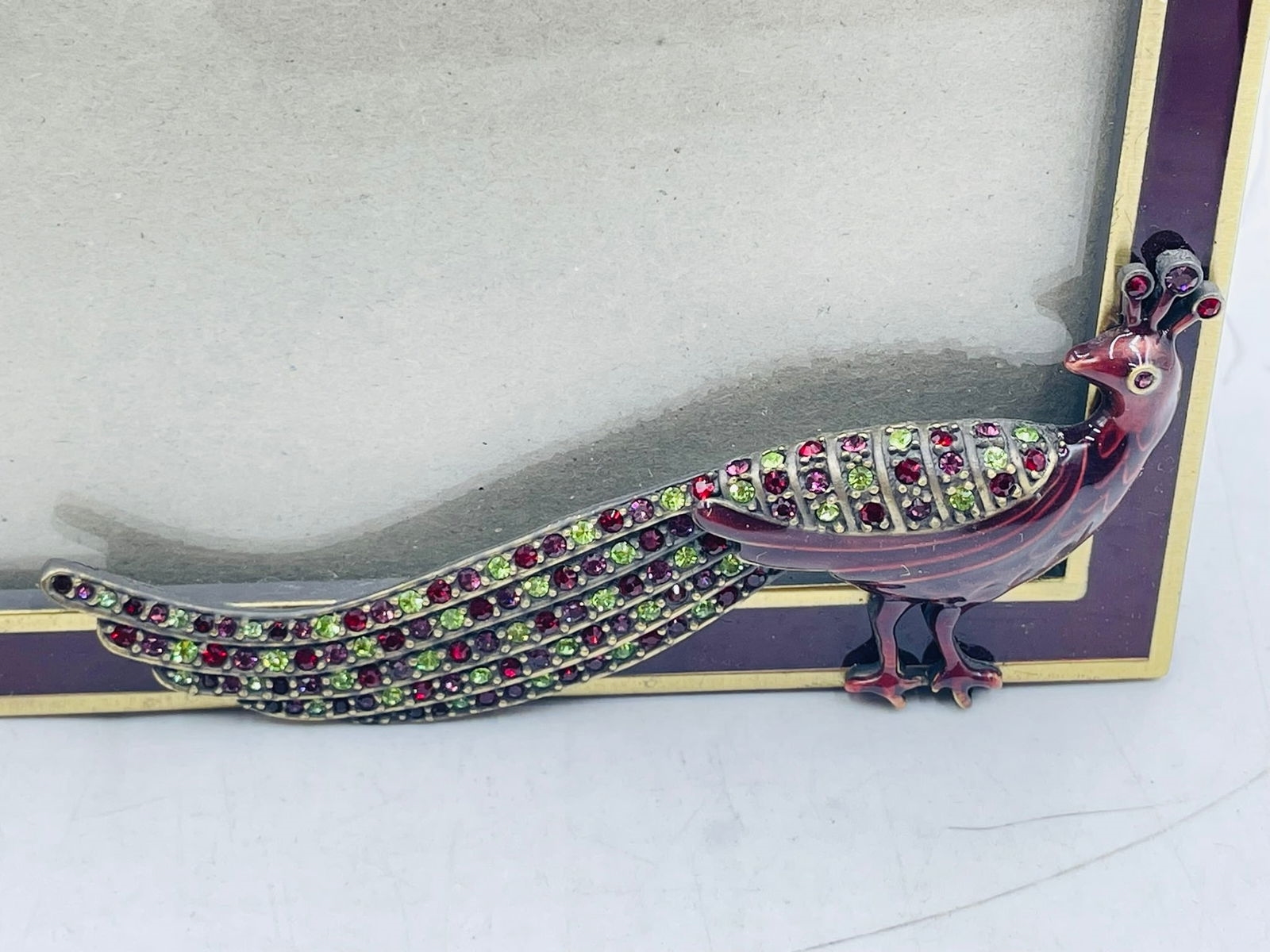 Normal | Vintage Picture Frame With a Bejeweled Peacock by Elsa L. inc ...