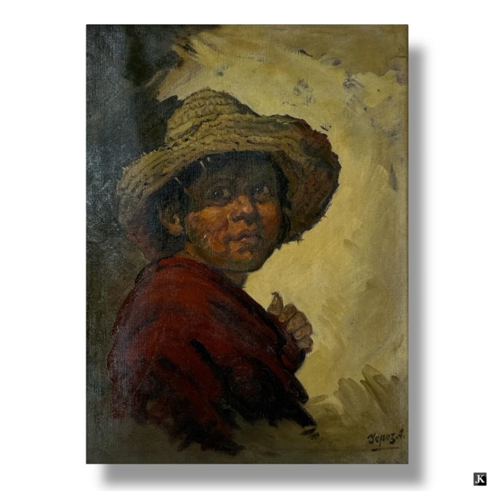 Artwork by José Yépez Arteaga, Portrait of Boy, Made of Oil on canvas
