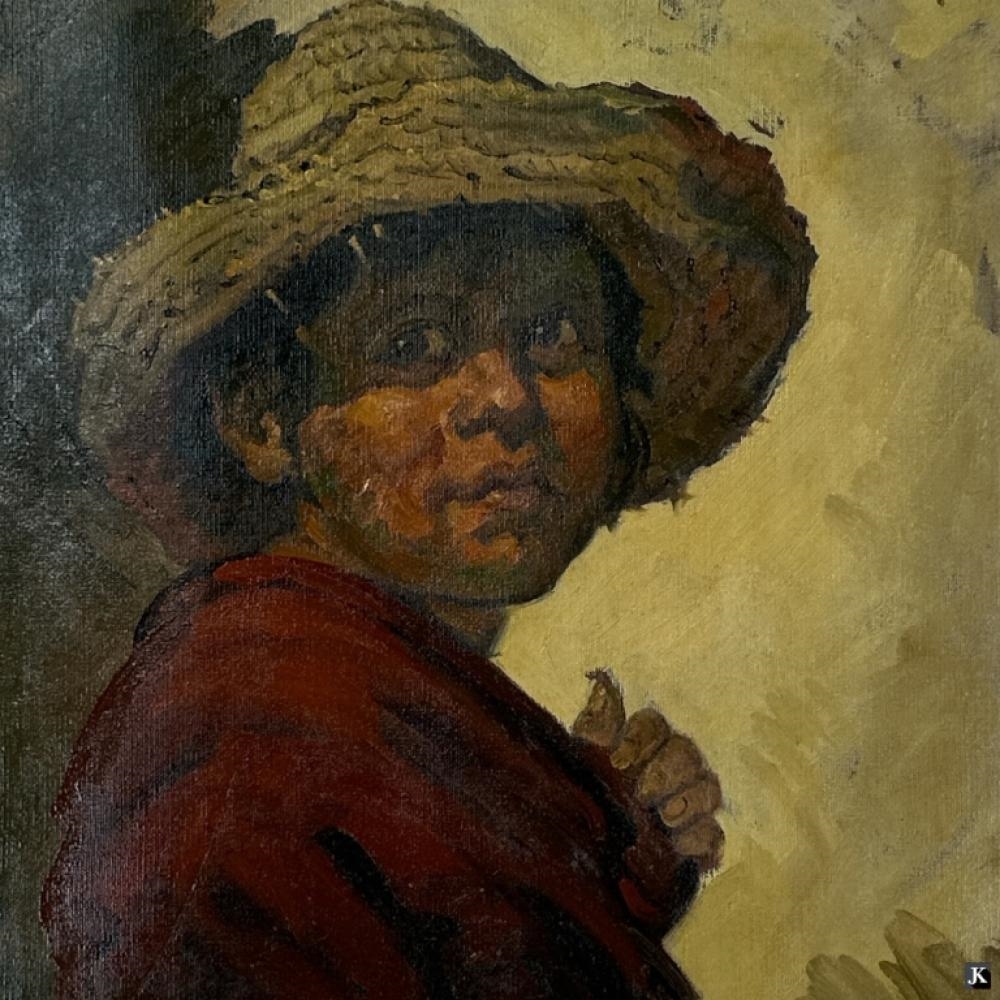Artwork by José Yépez Arteaga, Portrait of Boy, Made of Oil on canvas