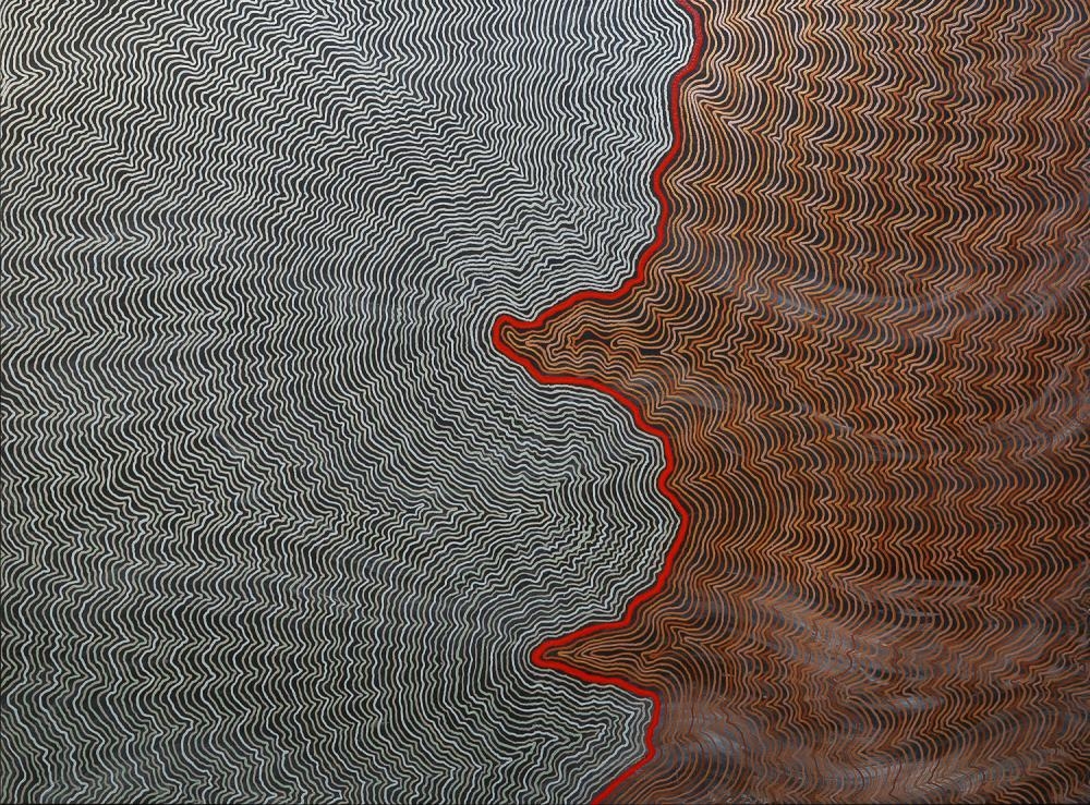 Artwork by Robby Wirramanda, Walpa- Walking on Country, Made of Acrylic on linen