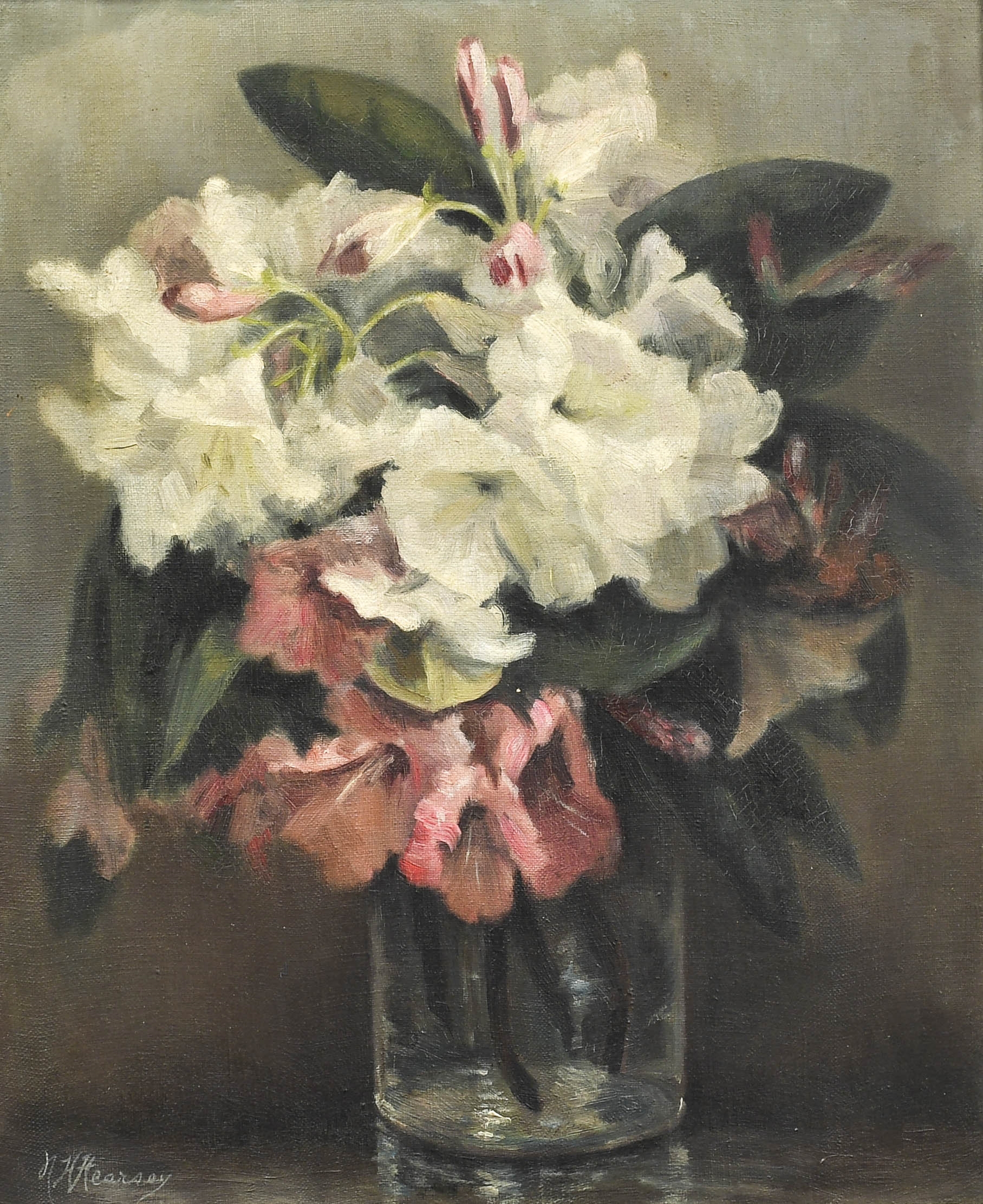 Artwork by Nancy Hearsey, Rhododendrons, Made of oil on canvas