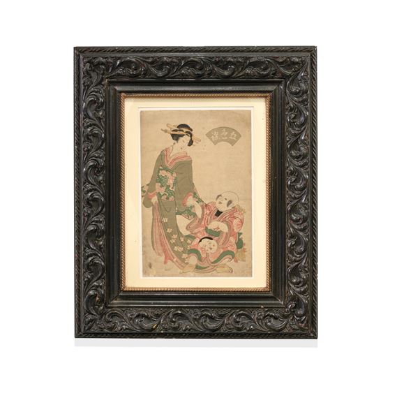 KATSUKAWA SHUNSEN  Female figure and child by Katsukawa Shunsen, 1762-1830