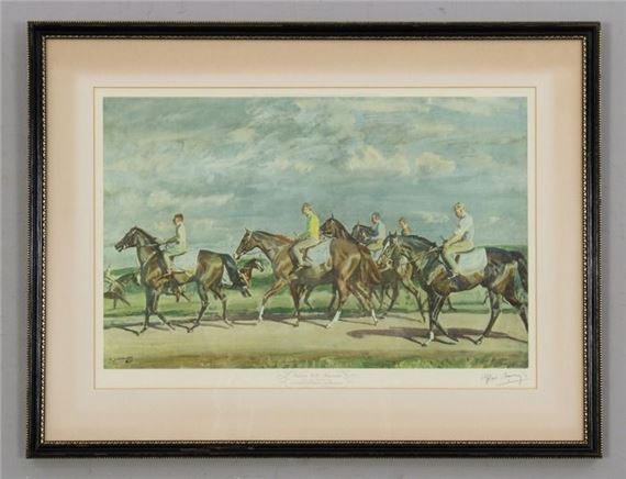 Warren Hill, Newmarket by Sir Alfred James Munnings, Published in 1953