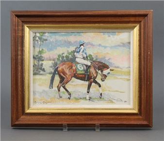 Payson Racehorse with Jockey Up - Booth Malone