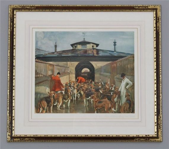 The Belvoir Hunt - A Hunting Morning at the Kennels by Sir Alfred James Munnings, Published in 1922