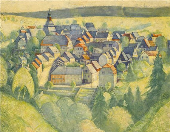 Blick auf Lauenstein / Osterzgebirge by Hermann Glöckner, 1947