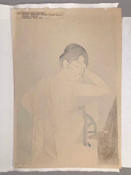 Artwork by Takahashi Shtei, Beauty in front of a mirror, Made of Print, dai oban tate-e