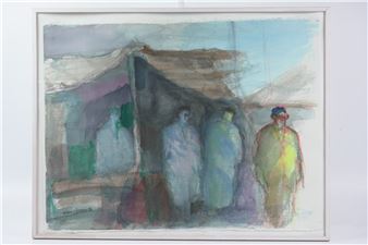 542. URBAN SJÖBERG (1945), akvarell, "Souk, Marocko - Urban Sjöberg