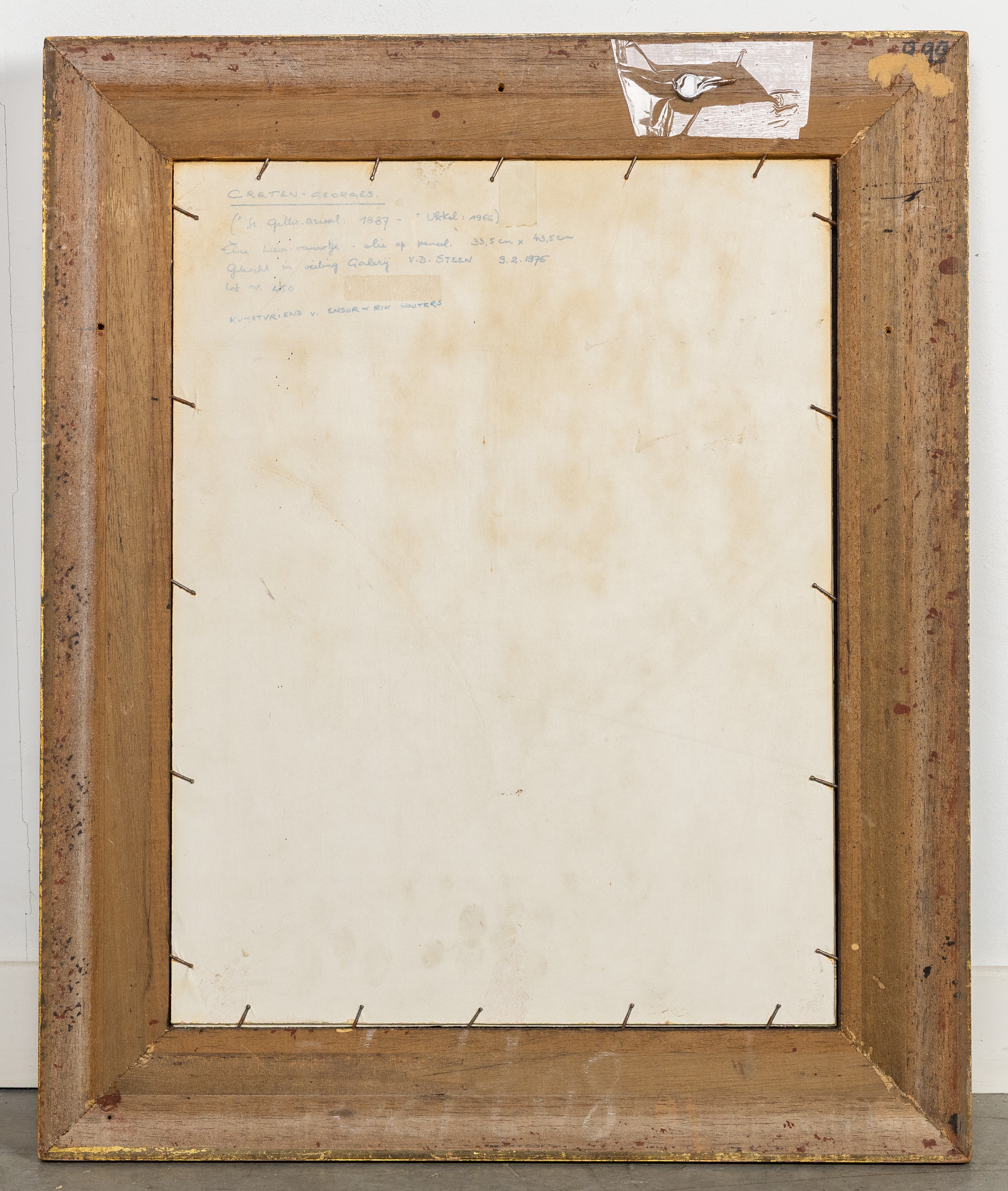 Artwork by Georges Creten, Still life with Madonna, Made of Oil on board