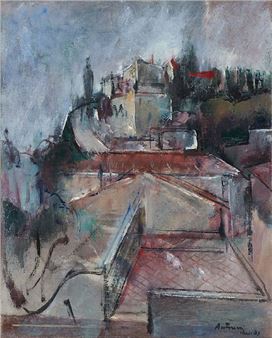 Huile sur toile: Toits de Paris - Adolfo de Ferrari