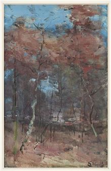 Aquarelle sur papier: "Sous-bois - Guillaume Vogels