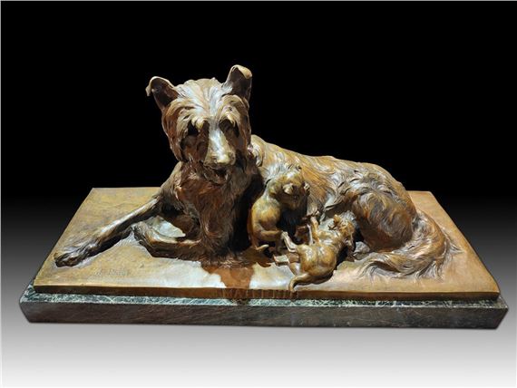 Bronce de Perro a tamaño real Charles Paillet (francés by Charles Paillet, 1871