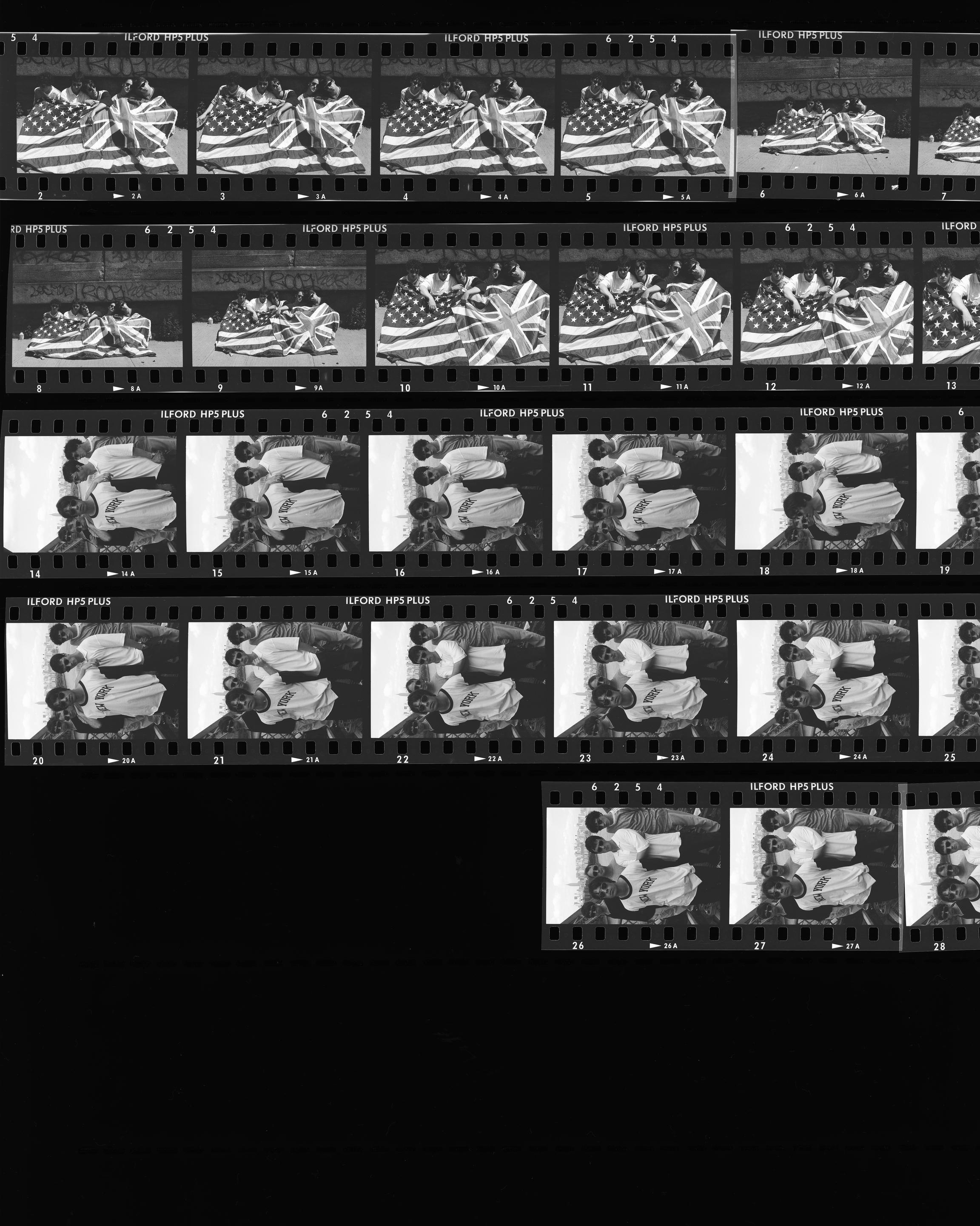 Artwork by Tom Sheehan, Oasis, from their 1994 tour to New York City, Made of Photographs - Black and white negatives (25);  Colour transparencies (280)
