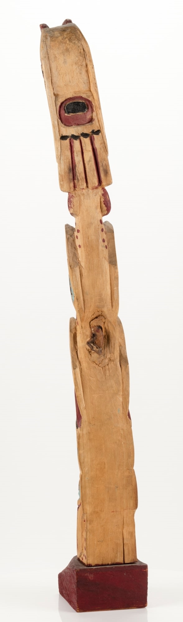 Artwork by Alfred Wesley, Model Totem Pole, Made of wood and paint