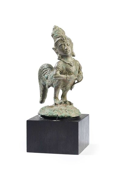 A SMALL BRONZE FIGURE OF A KINNARA, JAVA, INDONESIA, 9TH-10TH CENTURY - Indonesian School, 9th Century
